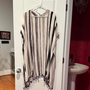 Beach cover up - Striped with Tassels